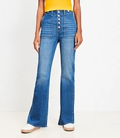 High Rise Relaxed Flare Jeans Mid Vintage Wash