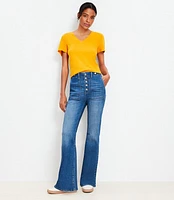 High Rise Relaxed Flare Jeans Mid Vintage Wash