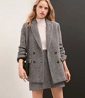 Herringbone Oversized Double Breasted Blazer