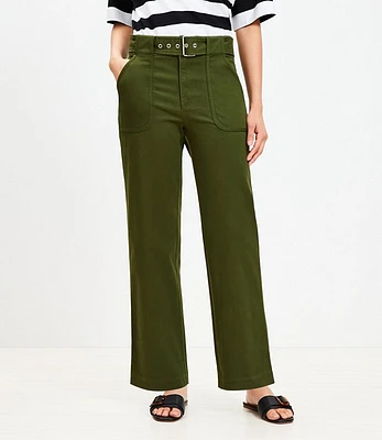 Petite Utility Straight Pants in Twill