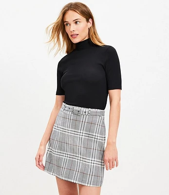 Plaid Belted Mini Skirt