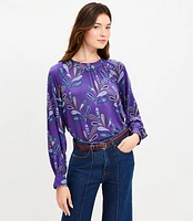 Paisley Button Raglan Blouse