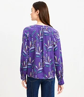 Paisley Button Raglan Blouse