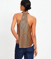 Striped Satin Cowl Neck Cami