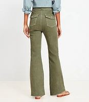 High Rise Relaxed Flare Jeans Evening Olive