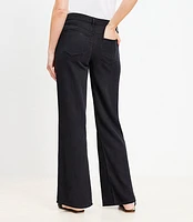 Mid Rise Wide Leg Jeans Washed Black