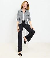 Mid Rise Wide Leg Jeans Washed Black