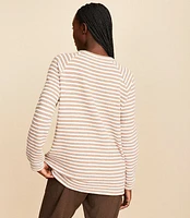 Lou & Grey Striped Side Zip Tunic Sweatshirt