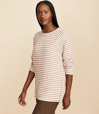 Lou & Grey Striped Side Zip Tunic Sweatshirt