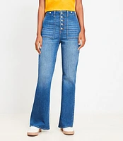 Curvy High Rise Relaxed Flare Jeans Mid Vintage Wash