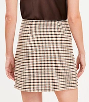 Horsebit Plaid Mini Skirt