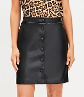 Faux Leather Snap Mini Skirt