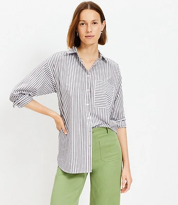 Petite Eyelet Oversized Pocket Shirt