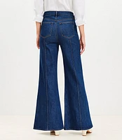 Petite High Rise Super Flare Jeans Refined Mid Indigo Wash