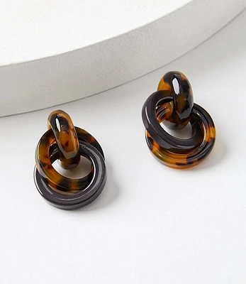 Tortoiseshell Print Link Earrings