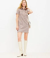 Plaid Mini Shift Pocket Dress