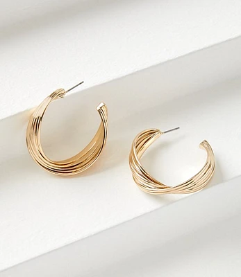 Metal Twist Hoop Earrings