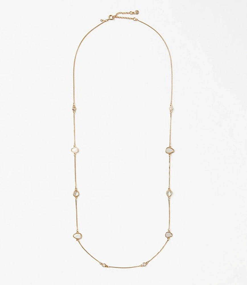 Pearlized Station Necklace