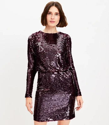 Sequin Long Sleeve Mini Dress