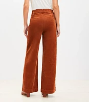 Petite Curvy Palmer Wide Leg Pants Brushed Corduroy