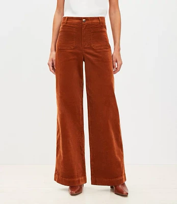 Petite Curvy Palmer Wide Leg Pants Brushed Corduroy