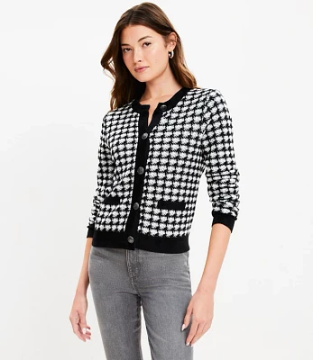 Shimmer Houndstooth Modern Sweater Jacket