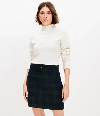 Plaid Belted Skirt