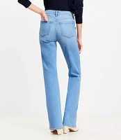 Utility Pocket High Rise Slim Flare Jeans Light Wash Indigo