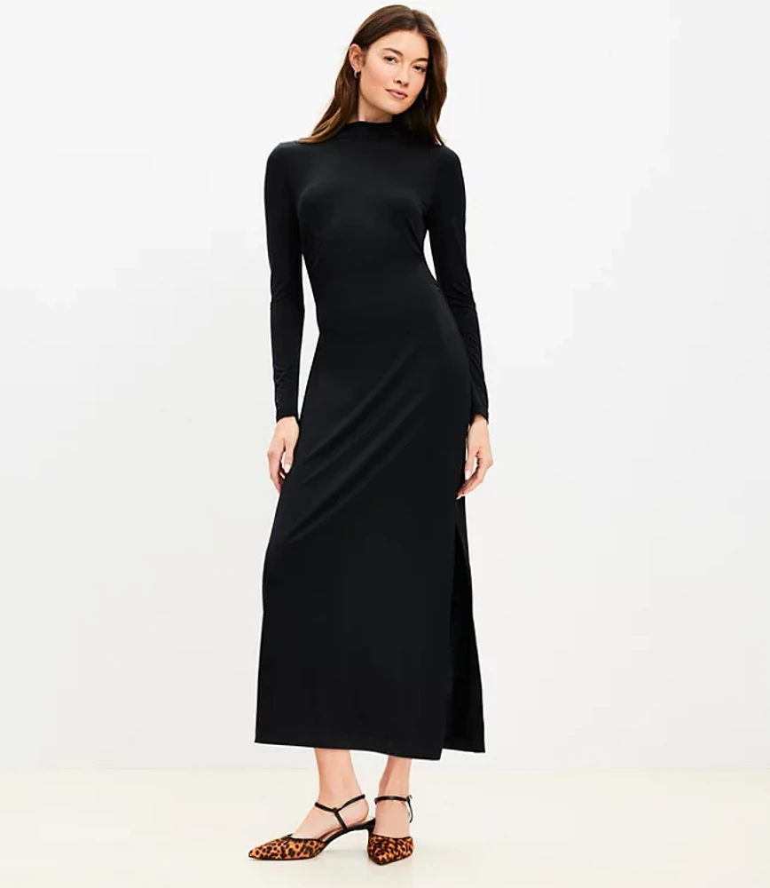 Petite Mock Neck Midi Dress