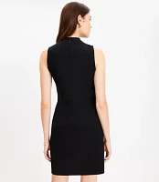 Petite Seamed Ponte Mock Neck Dress