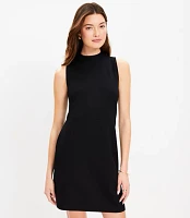 Petite Seamed Ponte Mock Neck Dress