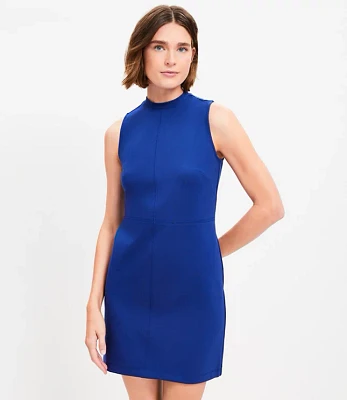 Petite Seamed Ponte Mock Neck Dress