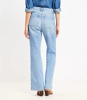 Patch Pocket High Rise Relaxed Flare Jeans Light Vintage Indigo Wash