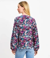 Paisley Blouson Sleeve Blouse