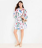 Petite Tropical Rhythm Godet Shirtdress