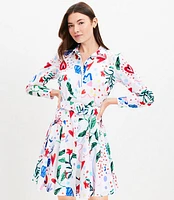 Petite Tropical Rhythm Godet Shirtdress