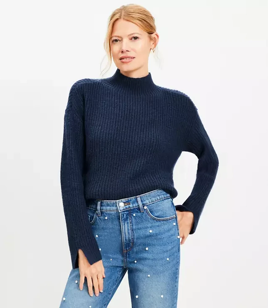 Ribbed Mock Neck Sweater