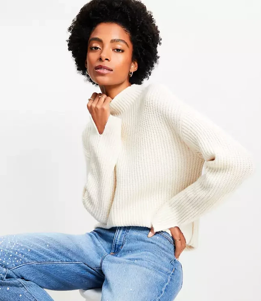 Ribbed Mock Neck Sweater