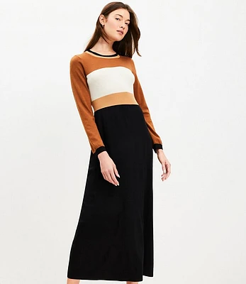 Petite Colorblock Midi Sweater Dress