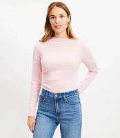 Cozy Ribbed Asymmetric Neck Top