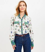 Petite Pheasant Crepe Pocket Shirt