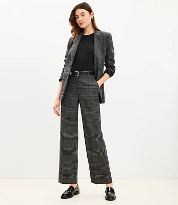 Petite Straight Cropped Cuff Pant Houndstooth