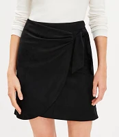 Petite Faux Suede Mini Wrap Skirt