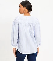 Striped Split Neck Popover