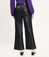 Curvy Palmer Wide Leg Crop Pants Faux Leather