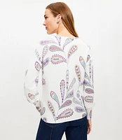 Petite Paisley V-Neck Sweater