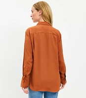 Petite Wide Cuffed Utility Shirt