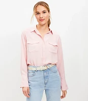 Petite Wide Cuffed Utility Shirt