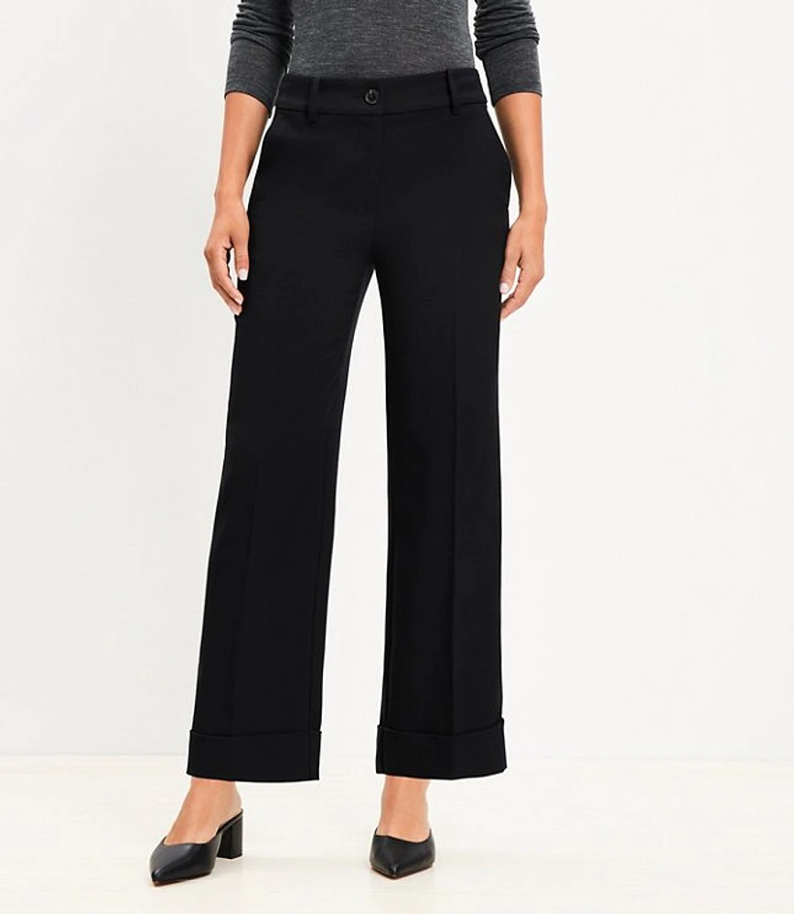 Curvy Straight Cropped Cuff Pant in Twill