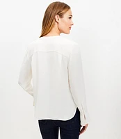 Petite Cascading Ruffle Blouse